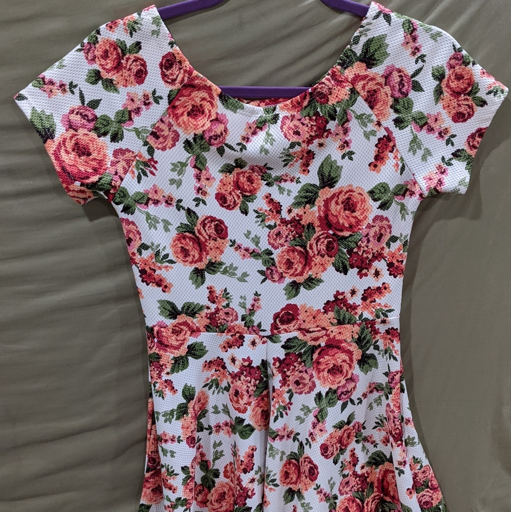 Pink and White Floral dress